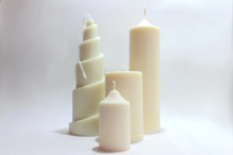 4 bougies végétales différentes formes