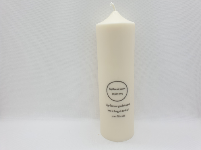 Bougie de Bapteme cire végétale 40 heures