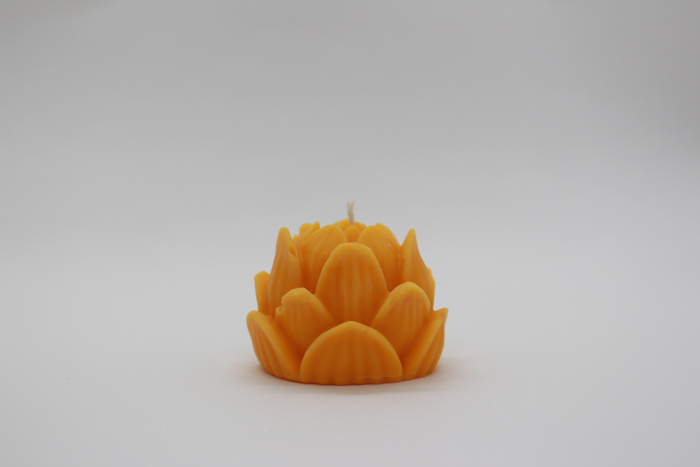 2 chakra sacre orange Sacré Svadhisthana cire naturel bougies fleur lotus cire vegetales