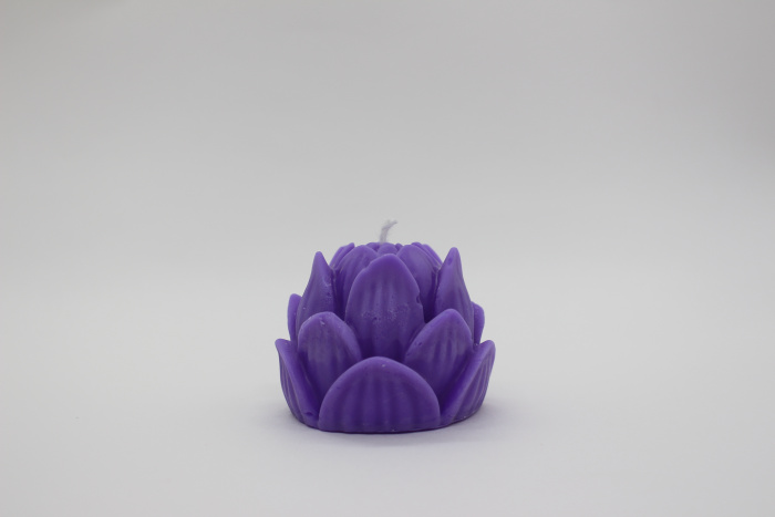 7 chakra violet Coronal Sahasrara  cire naturel bougies fleur lotus cire vegetales