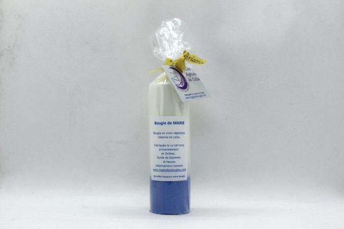 cierge precieux cire vegetale Vierge Marie emballé