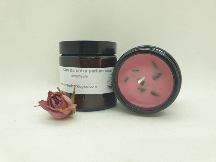 Pot parfumé à la rose avec pierres 2
