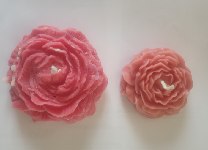 bougies artisanales roses roses