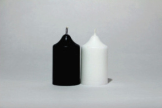 Bougies duo noir et blanc rituel nettoyage