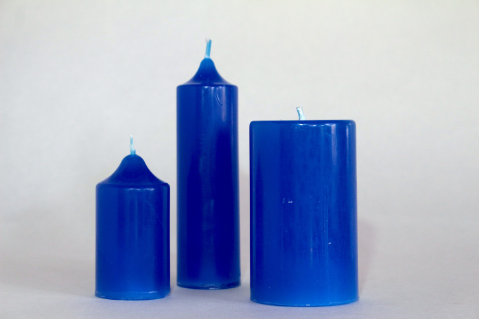 Rayon sacré 3 bougies bleu fonce Bougie Mickael